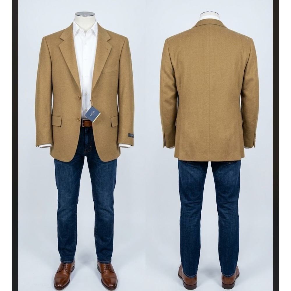 Baroni Blazer Mens 42s Cashmere Silk Sport Coat Jacket Two Button Camel  NWT